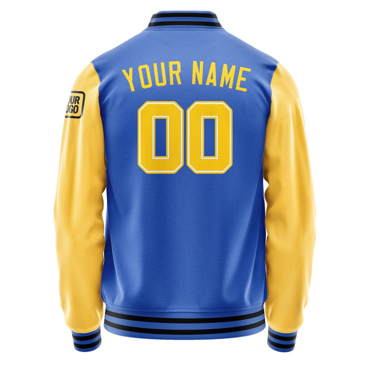 Custom Sky Blue Gold Jacket Jb0909300917301817