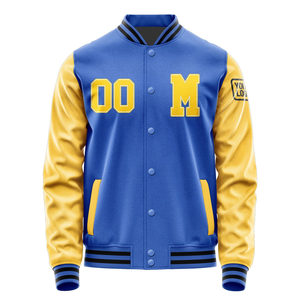 Custom Sky Blue Gold Jacket Jb0909300917301817