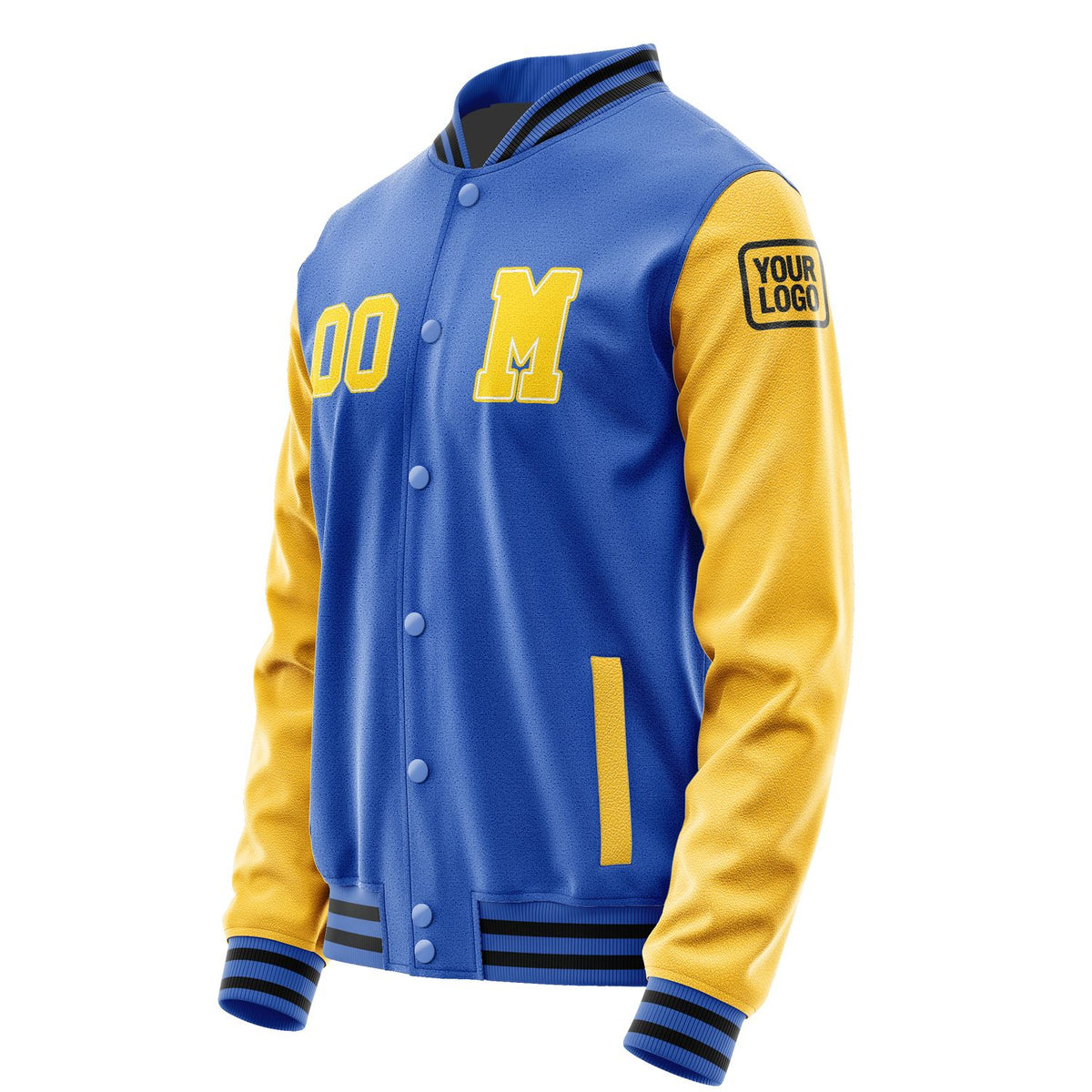 Custom Sky Blue Gold Jacket Jb0909300917301817