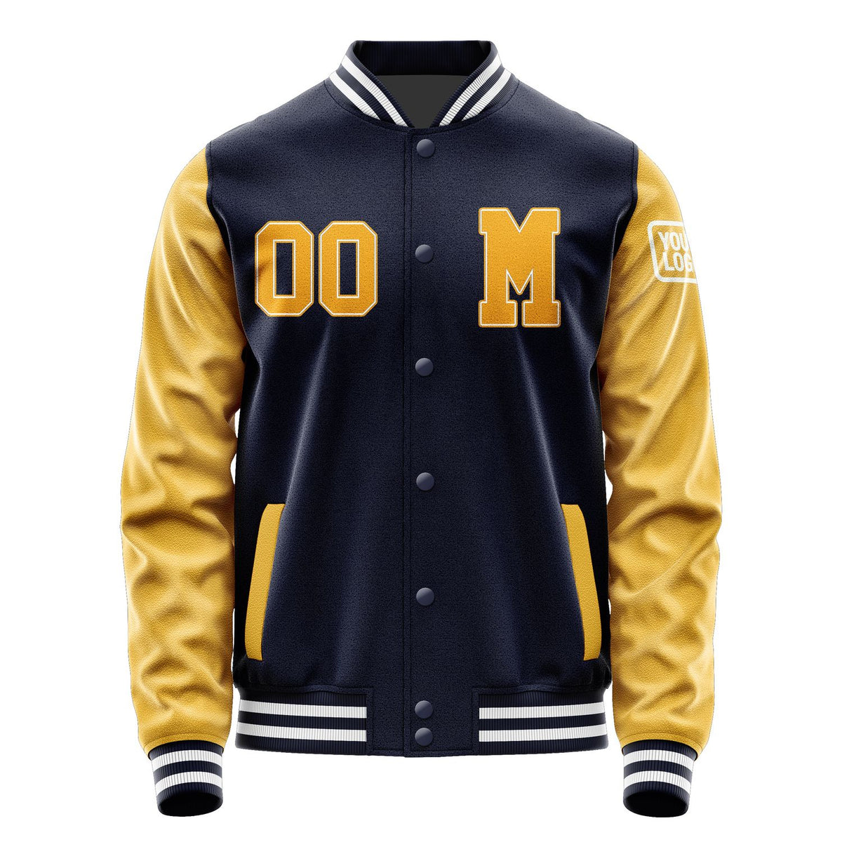 Custom Navy Yellow Jacket Jb1111191118191818