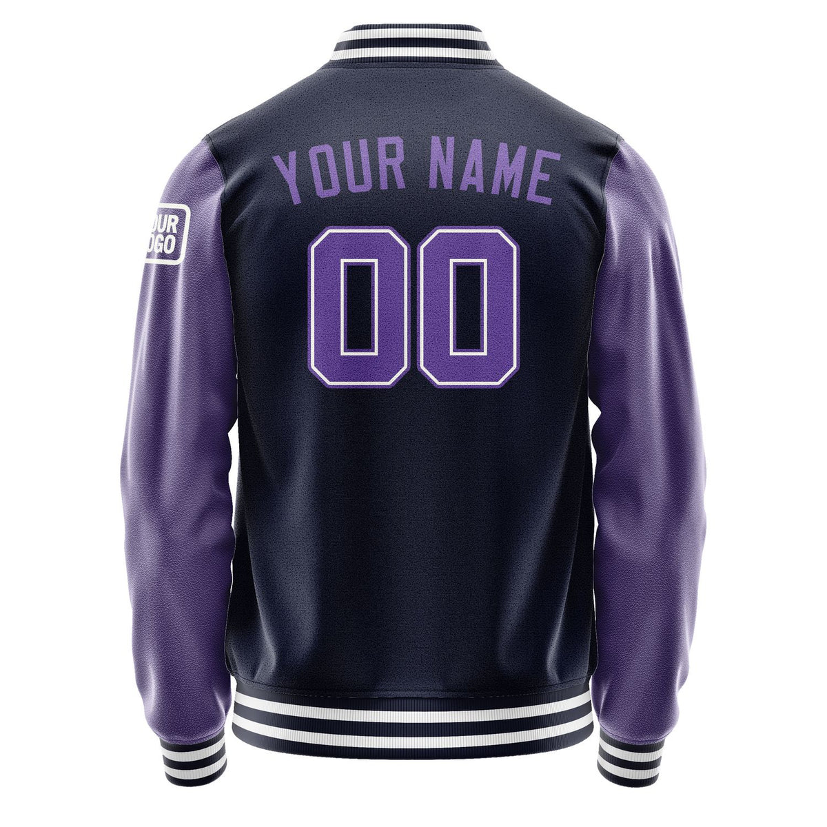 Custom Navy Light Purple Jacket Jb1111231118231818