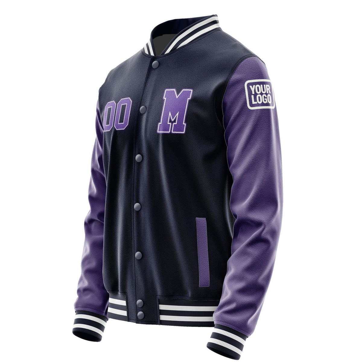 Custom Navy Light Purple Jacket Jb1111231118231818