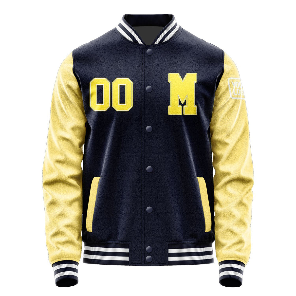 Custom Navy Light Yellow Jacket Jb1111261118261818