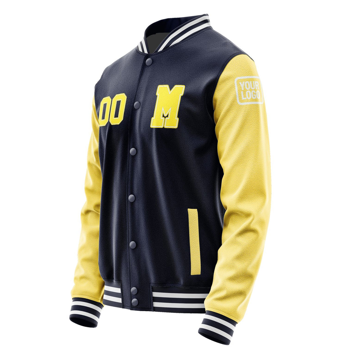 Custom Navy Light Yellow Jacket Jb1111261118261818