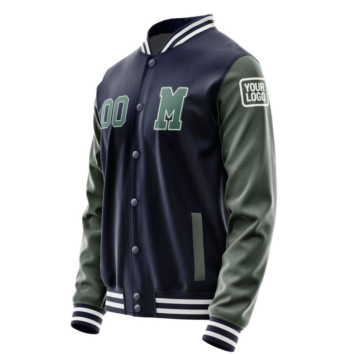 Custom Navy Blue Green Jacket Jb1111271118271818