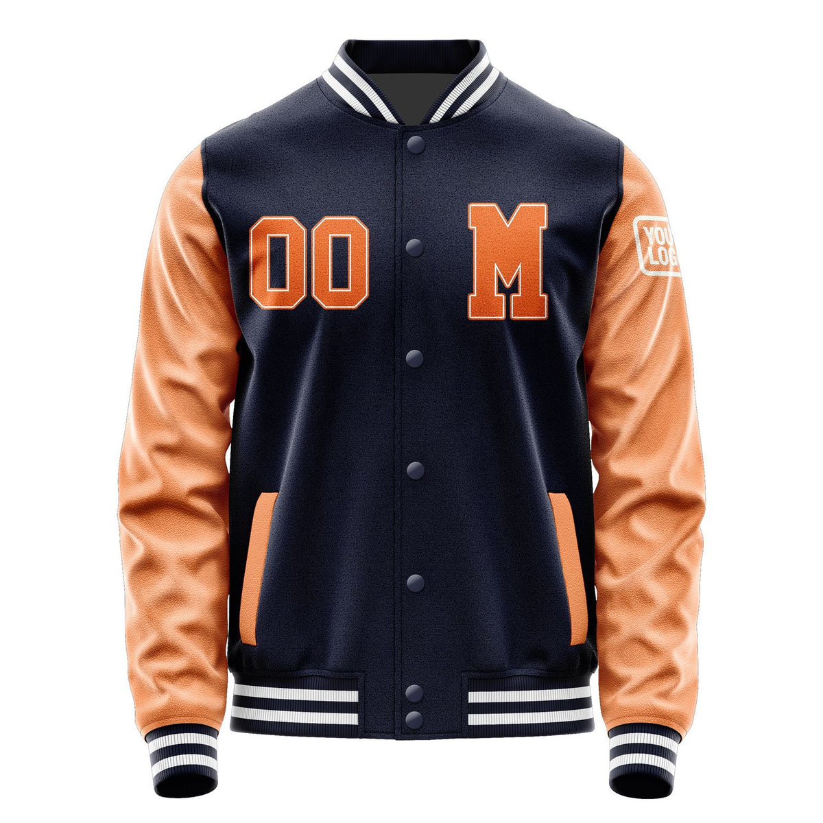 Custom Navy Orange Jacket Jb1111281118281818