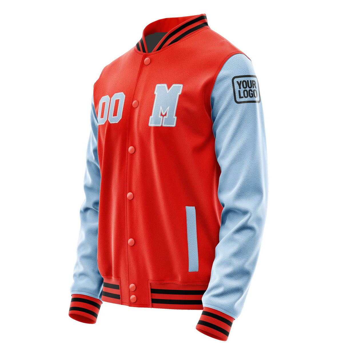 Custom Orange Red Light Blue Jacket Jb1212081217081817