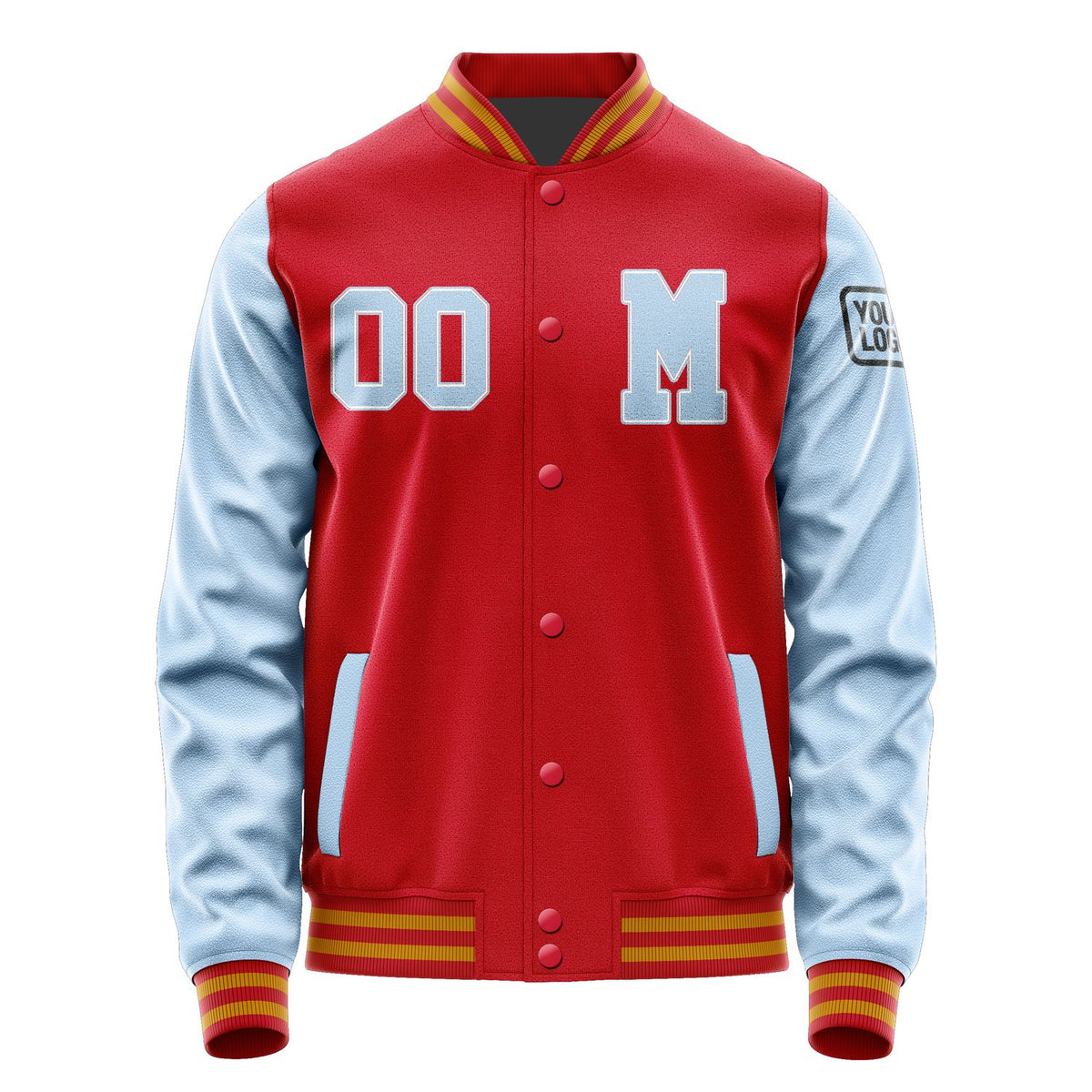 Custom Red Light Blue Jacket Jb1414081419081817