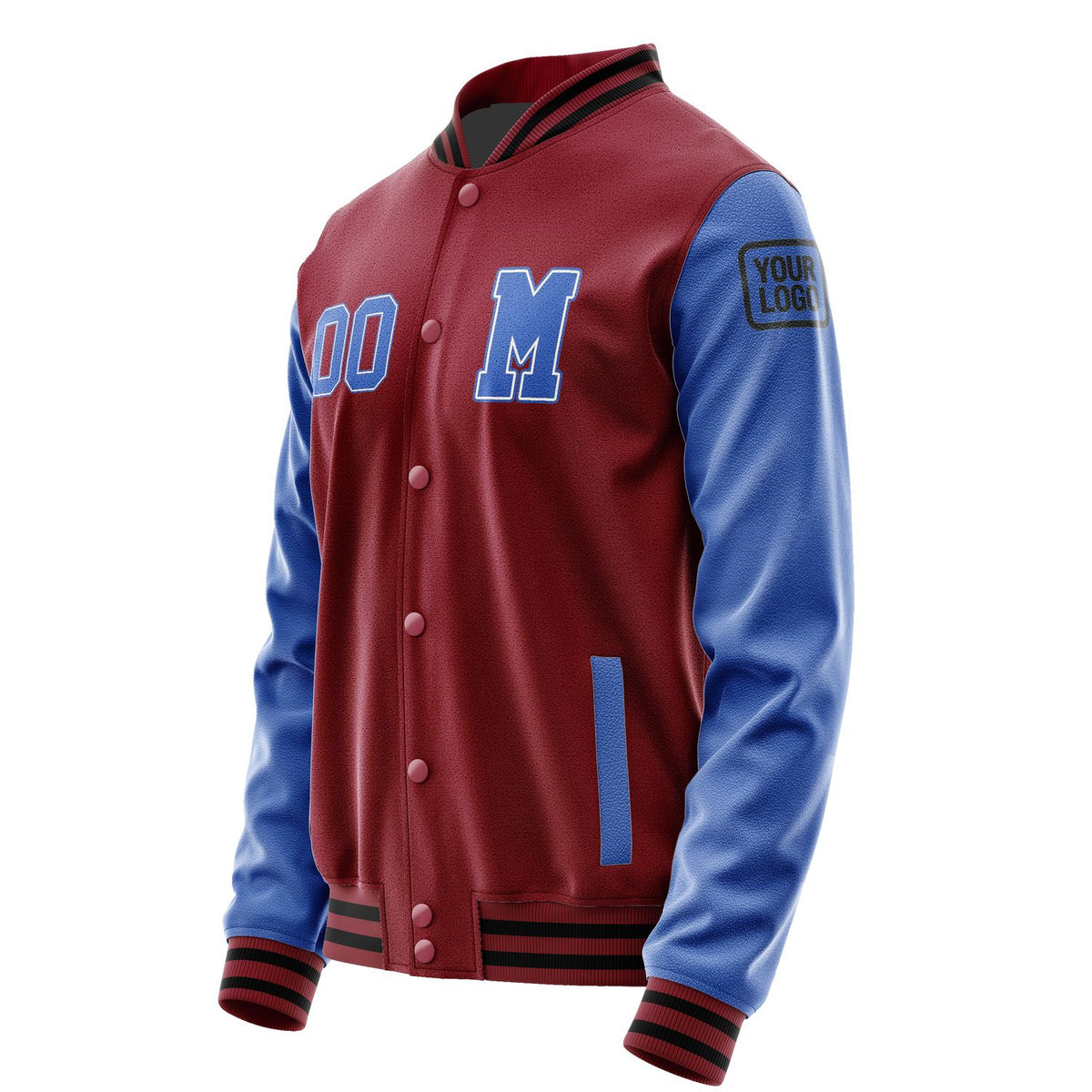 Custom Crimson Red Sky Blue Jacket Jb1515091517091817