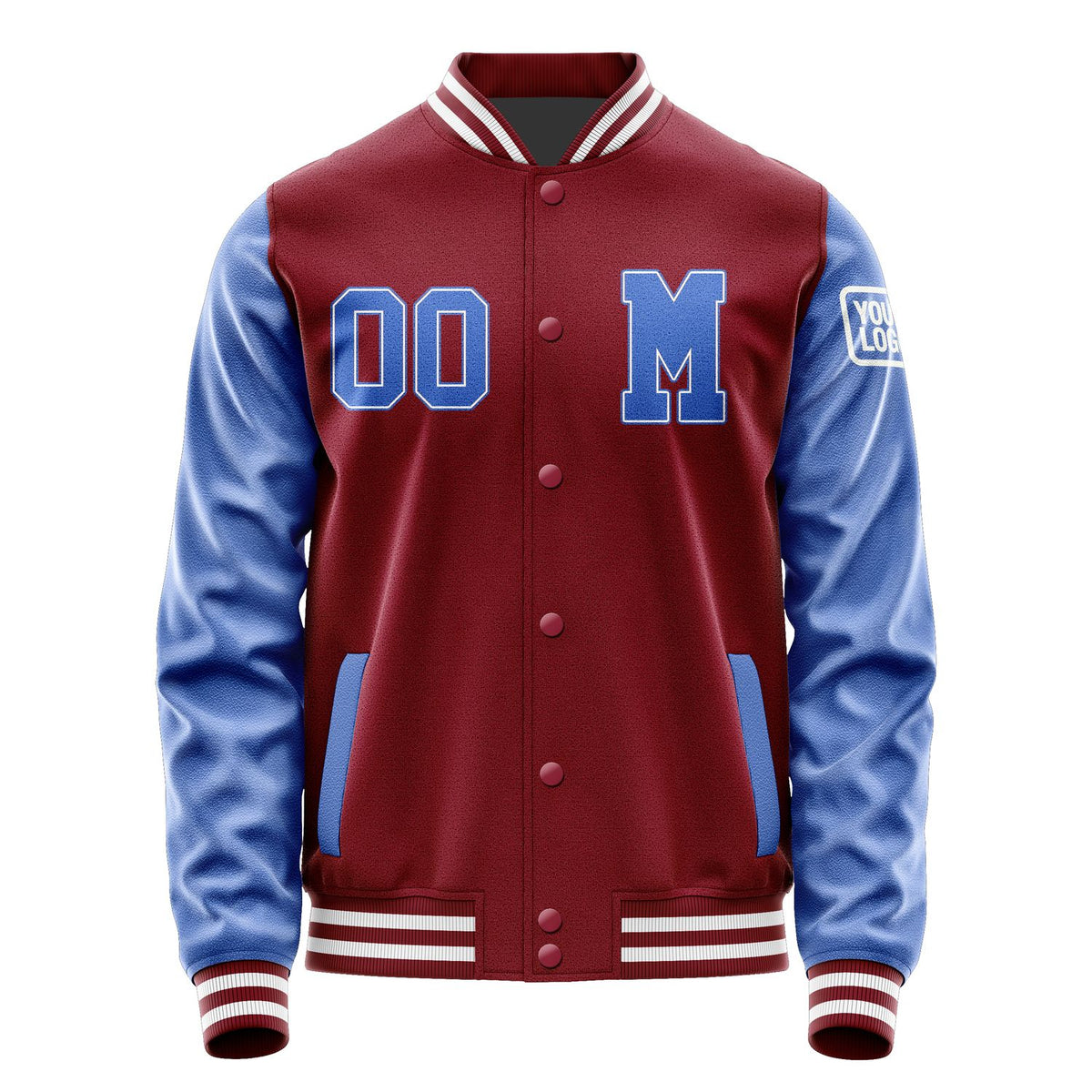 Custom Crimson Red Sky Blue Jacket Jb1515091518091818