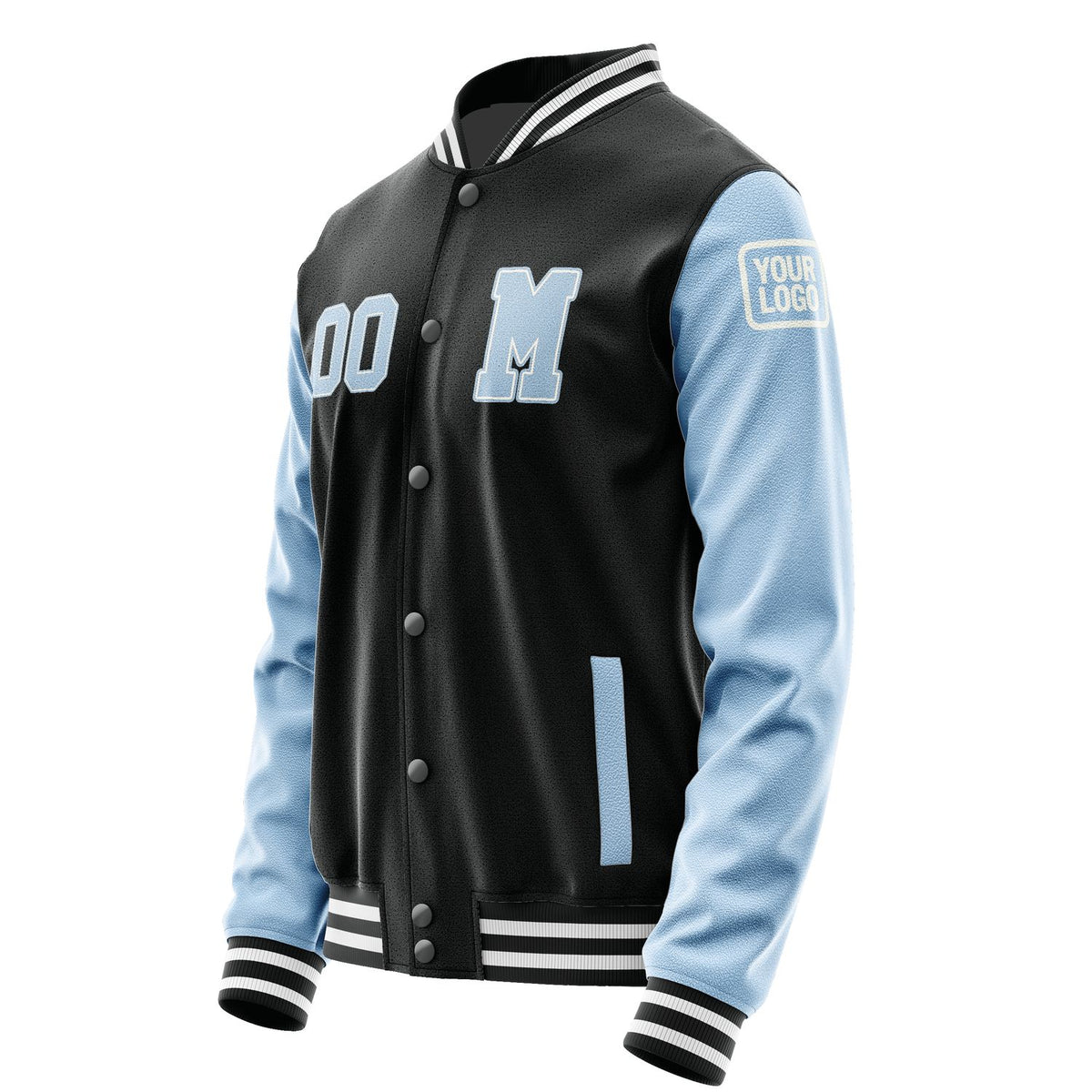 Custom Black Light Blue Jacket Jb1717081718081818