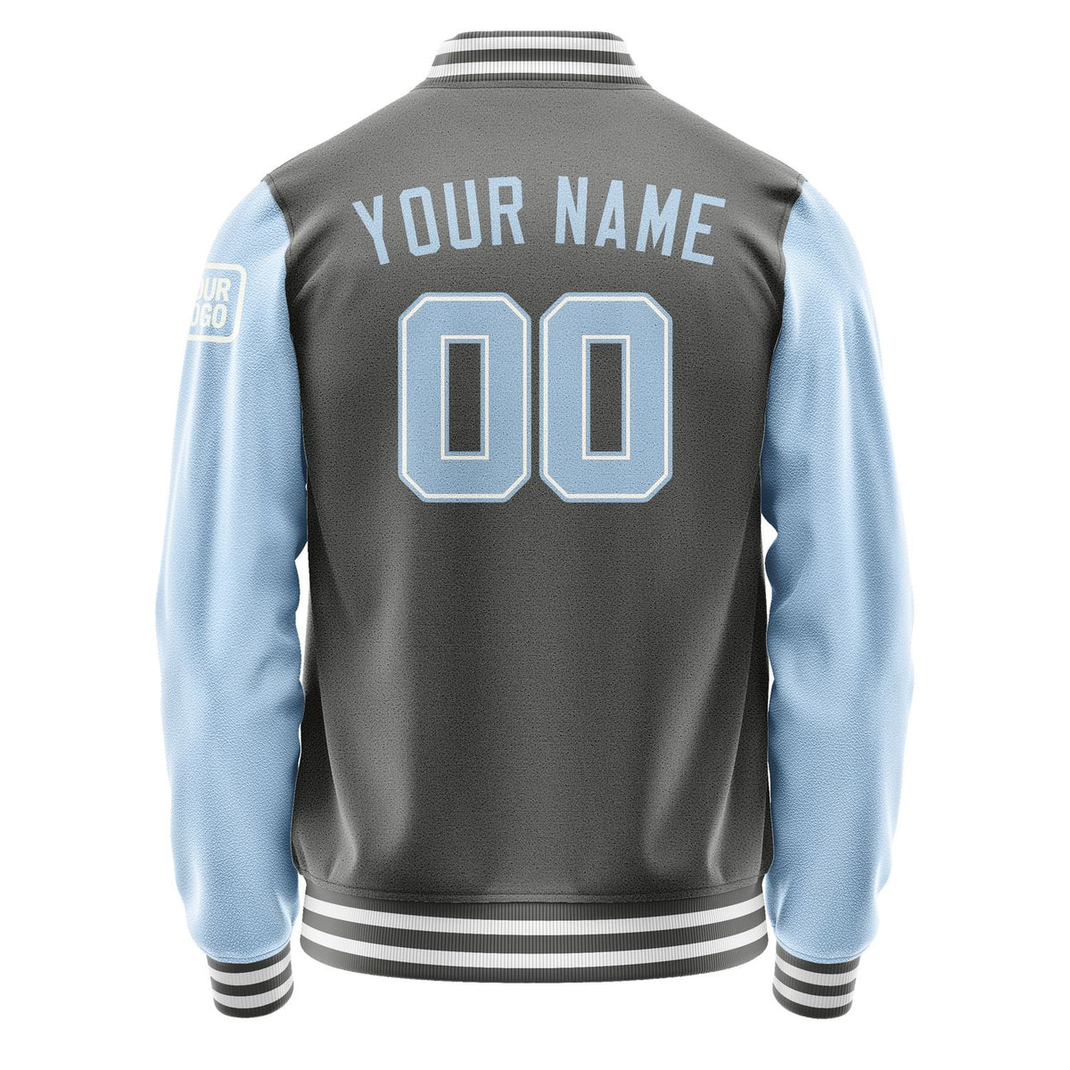 Custom Dark Grey Light Blue Jacket Jb2020082018081818