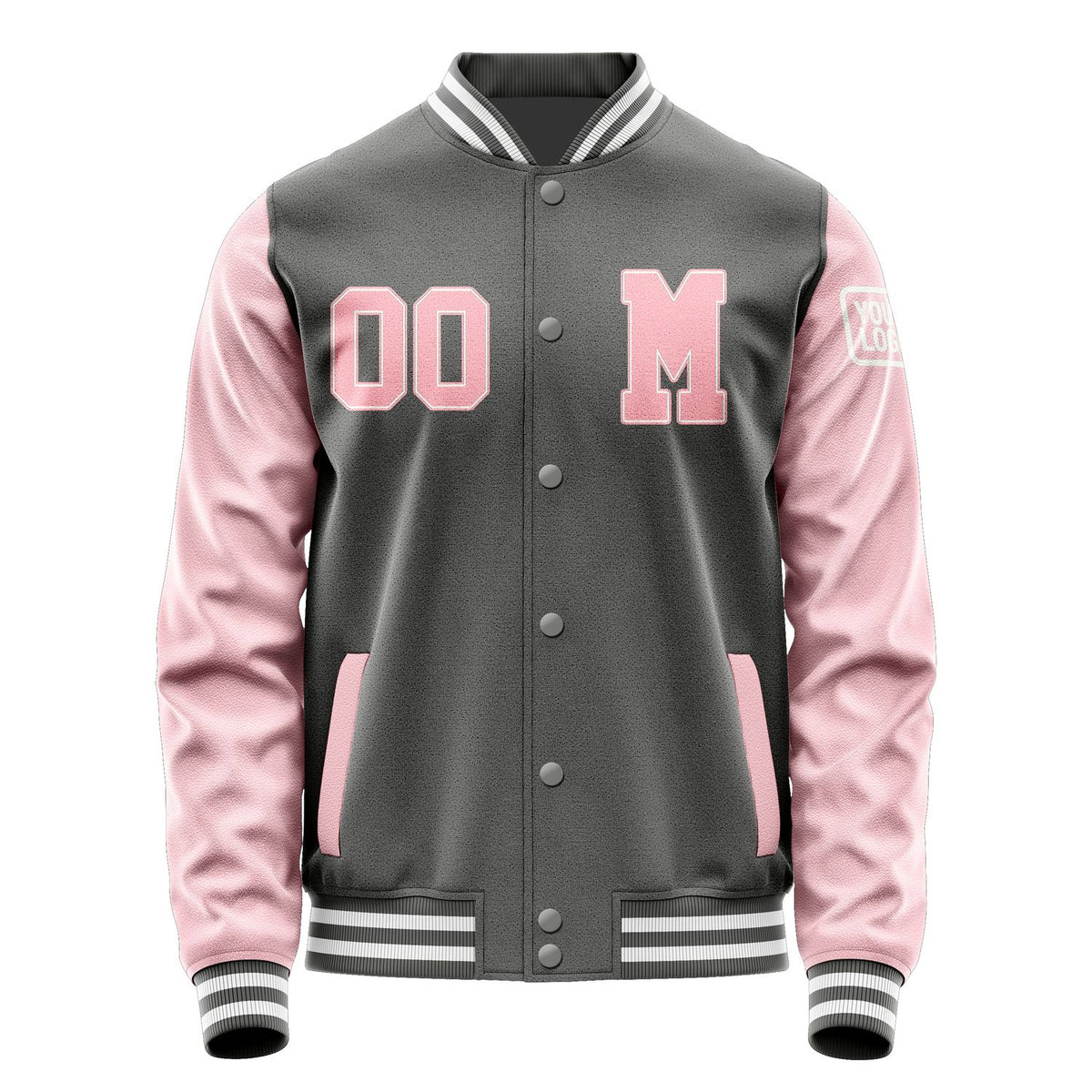 Custom Dark Grey Light Pink Jacket Jb2020212018211818