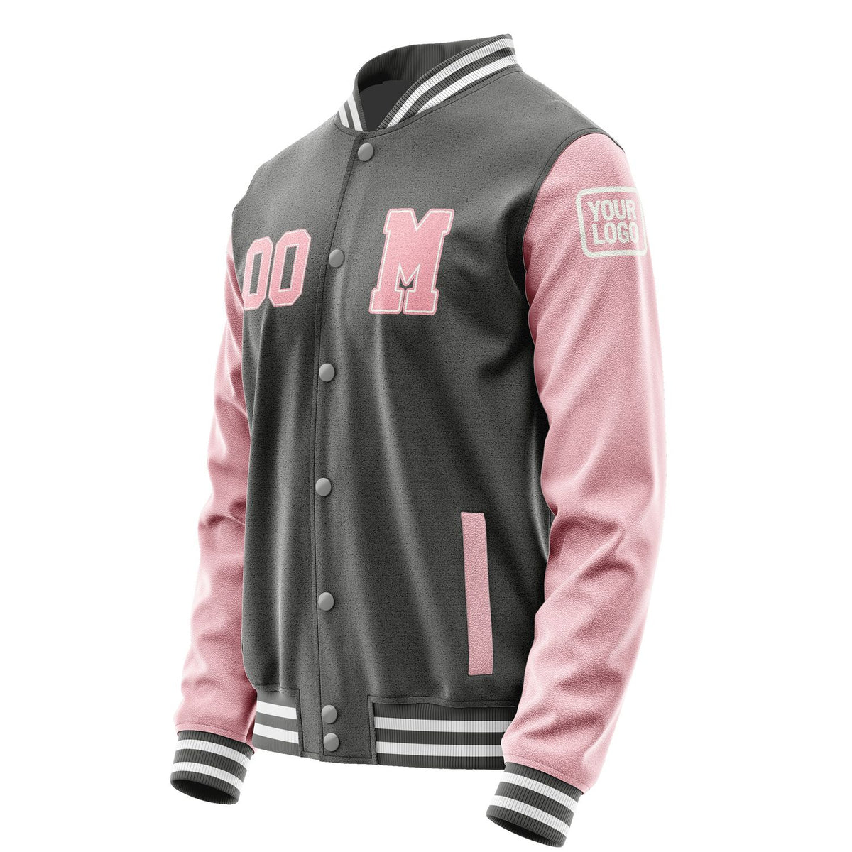 Custom Dark Grey Light Pink Jacket Jb2020212018211818