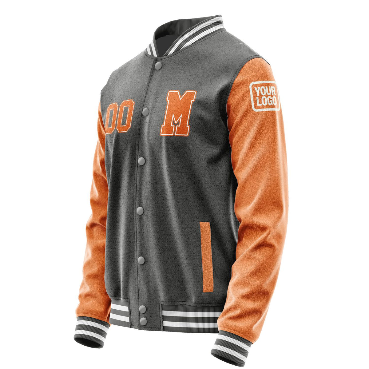 Custom Dark Grey Orange Jacket Jb2020282018281818