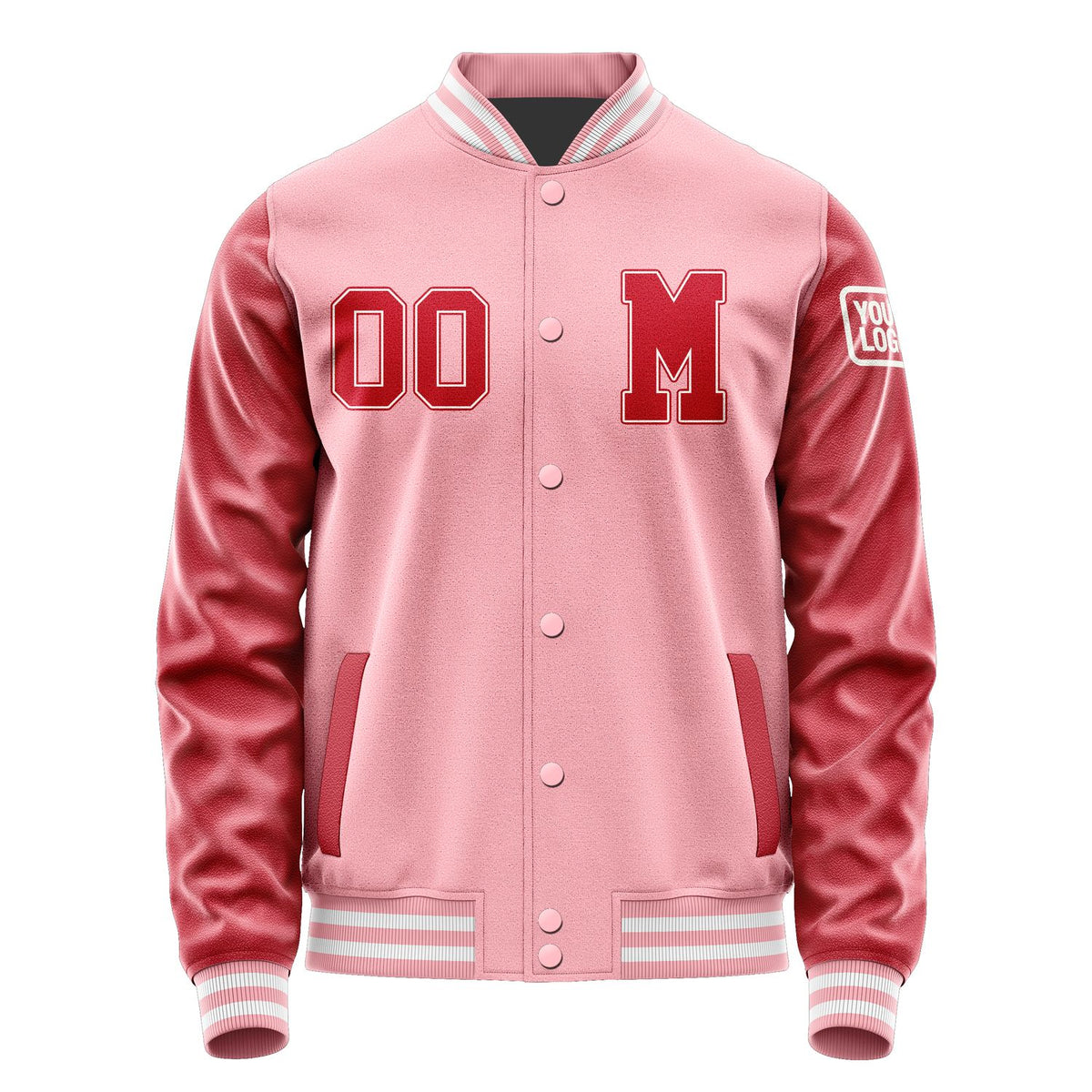 Custom Light Pink Red Jacket Jb2121142118141818