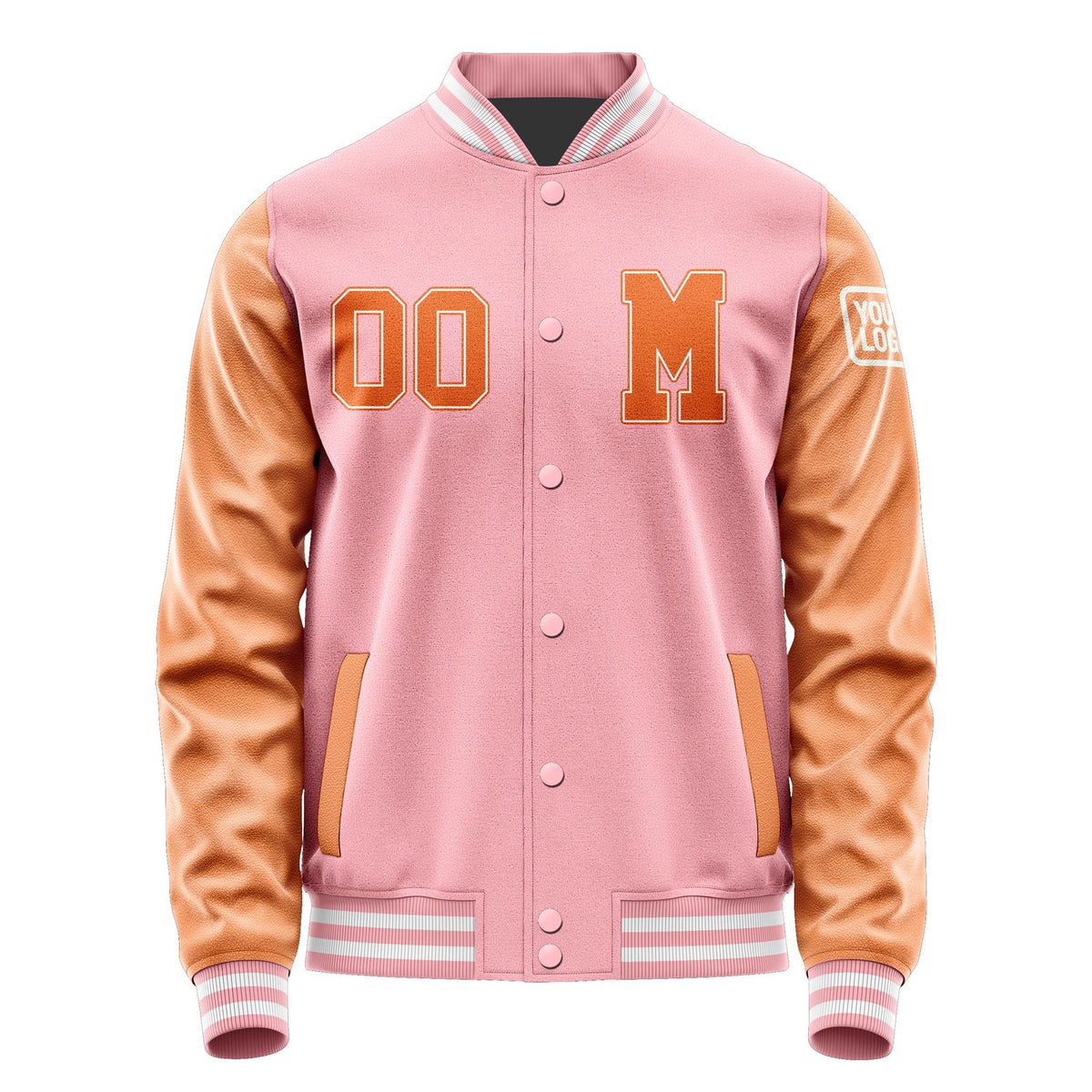 Custom Light Pink Orange Jacket Jb2121282118281818