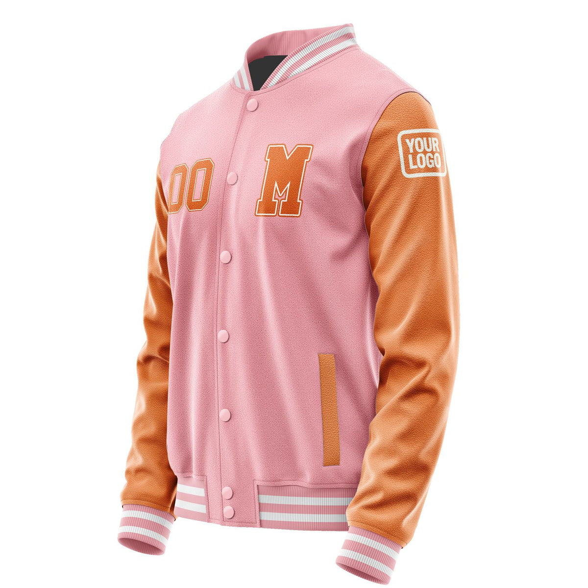 Custom Light Pink Orange Jacket Jb2121282118281818