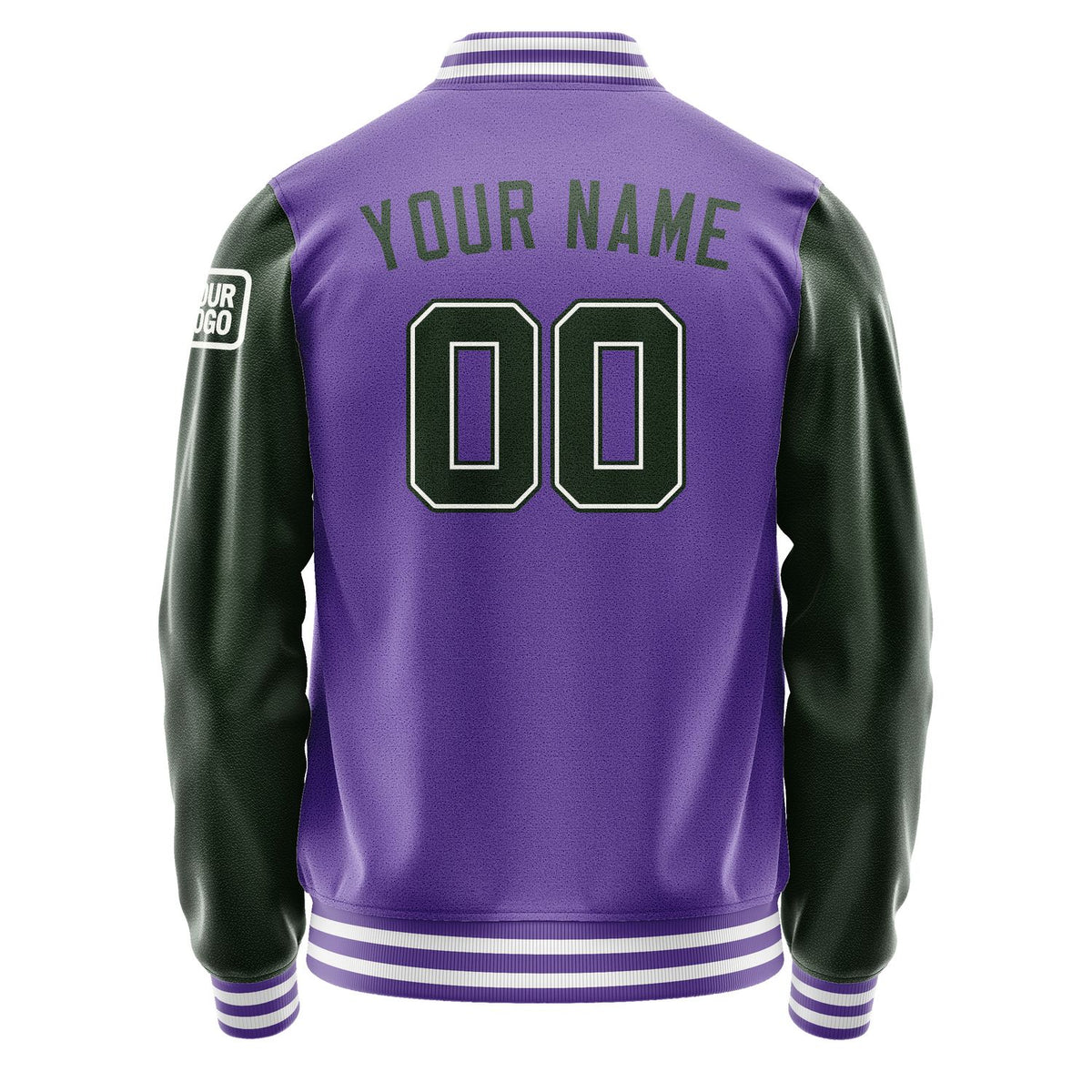 Custom Light Purple Dark Green Jacket Jb2323062318061818