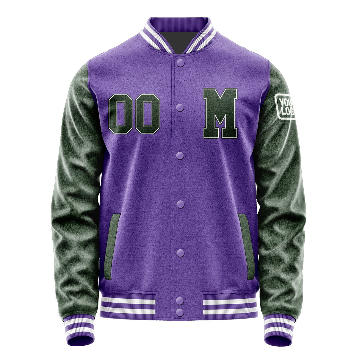 Custom Light Purple Dark Green Jacket Jb2323062318061818