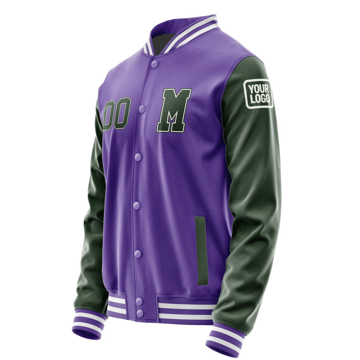 Custom Light Purple Dark Green Jacket Jb2323062318061818