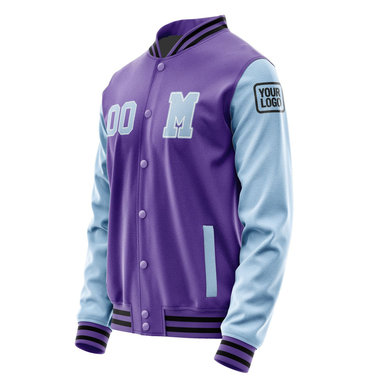 Custom Light Purple Light Blue Jacket Jb2323082317081817