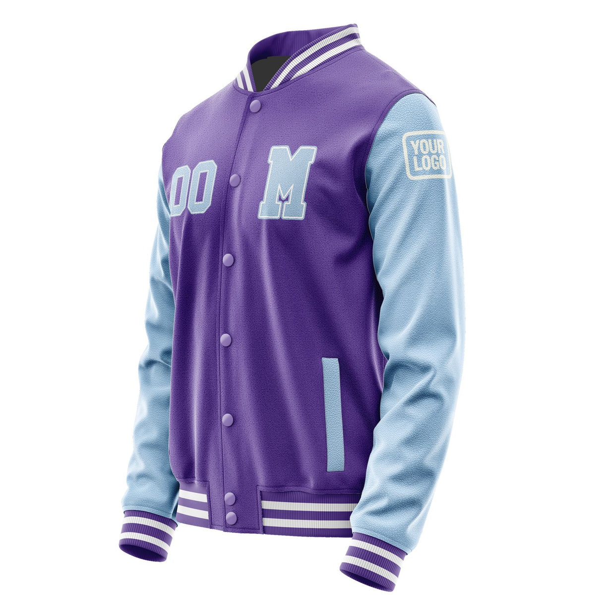 Custom Light Purple Light Blue Jacket Jb2323082318081818