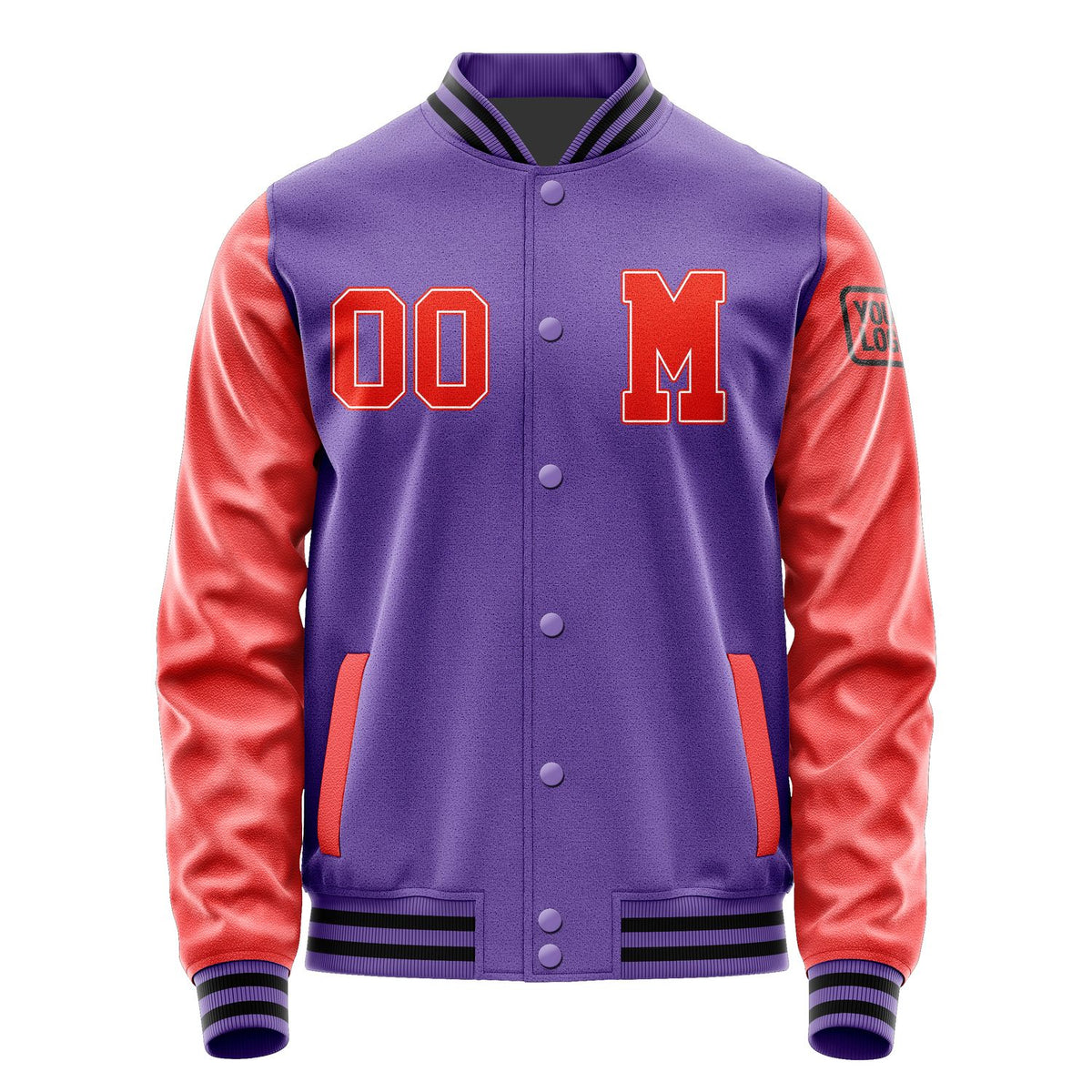 Custom Light Purple Orange Red Jacket Jb2323122317121817