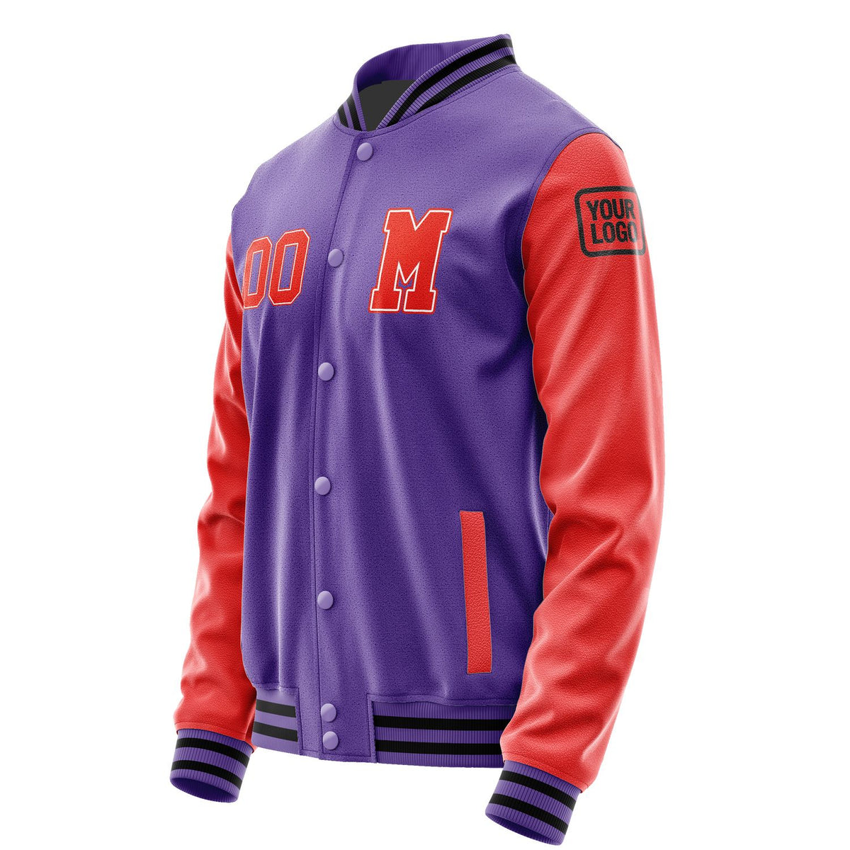 Custom Light Purple Orange Red Jacket Jb2323122317121817