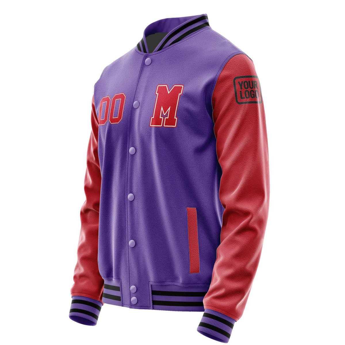 Custom Light Purple Red Jacket Jb2323142317141817