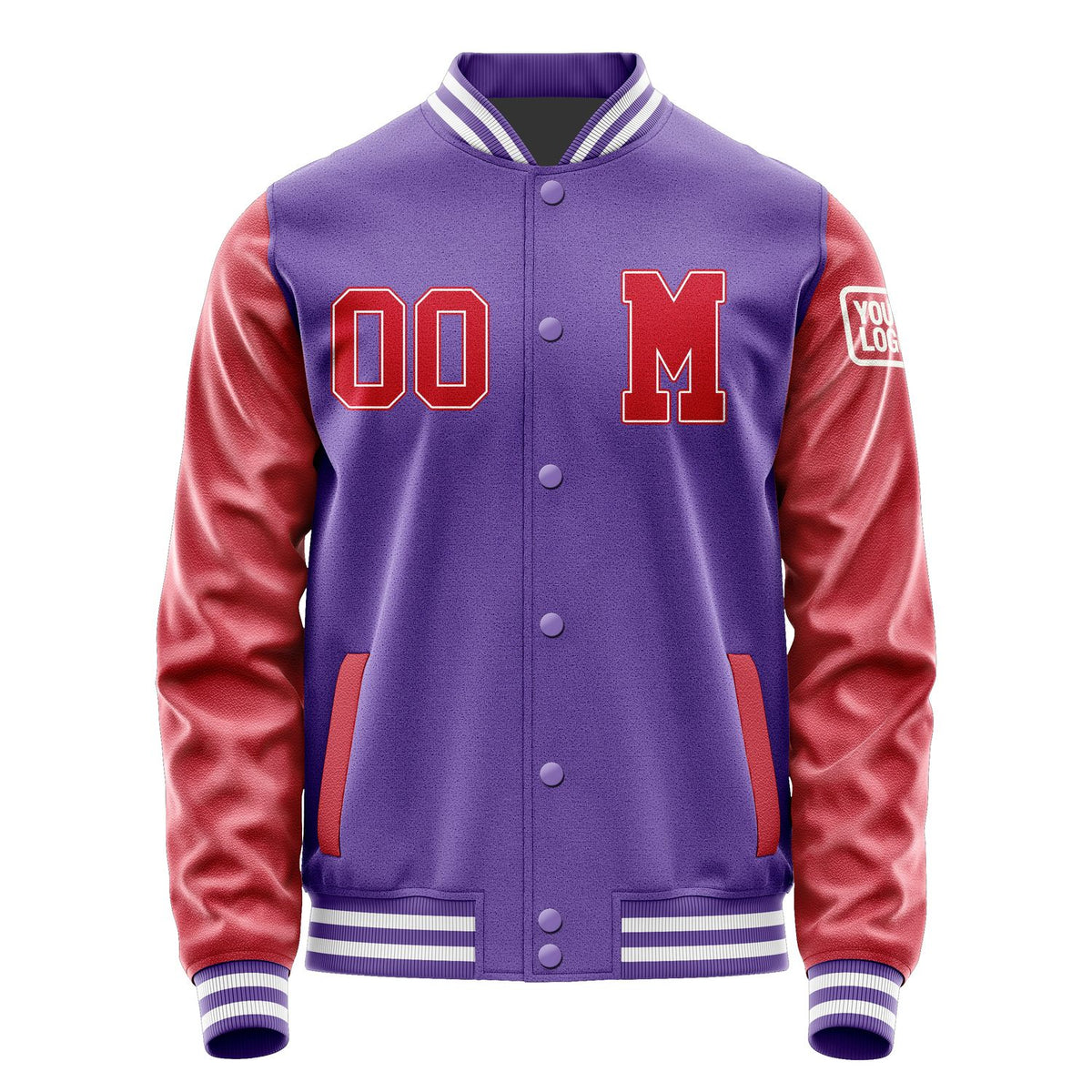 Custom Light Purple Red Jacket Jb2323142318141818