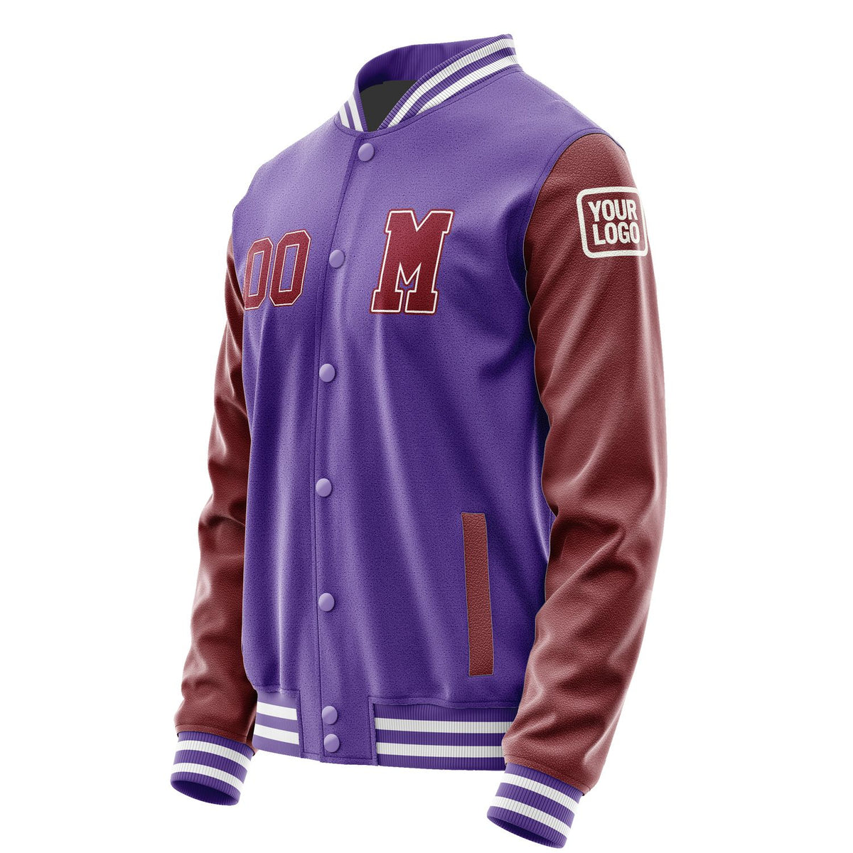 Custom Light Purple Crimson Red Jacket Jb2323152318151818