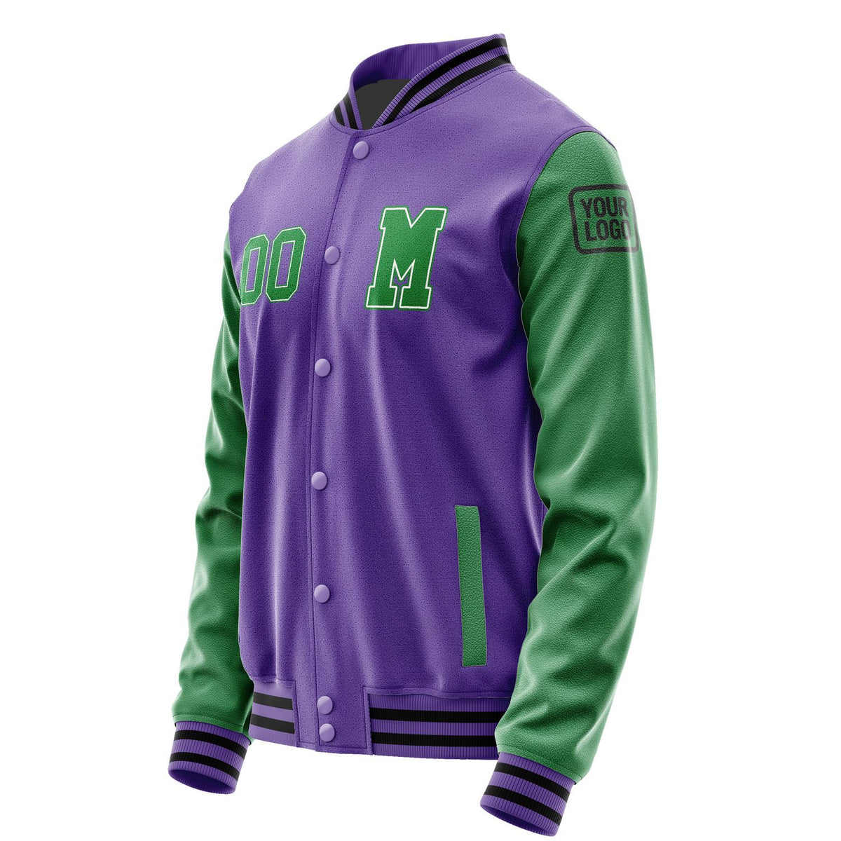 Custom Light Purple Emerald Green Jacket Jb2323242317241817