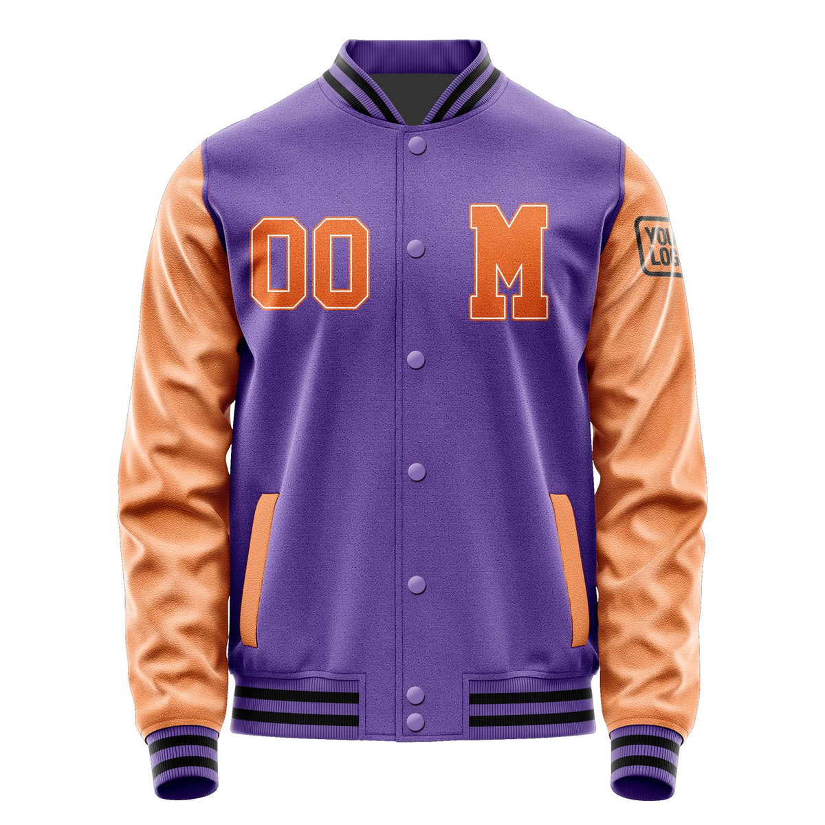 Custom Light Purple Orange Jacket Jb2323282317281817