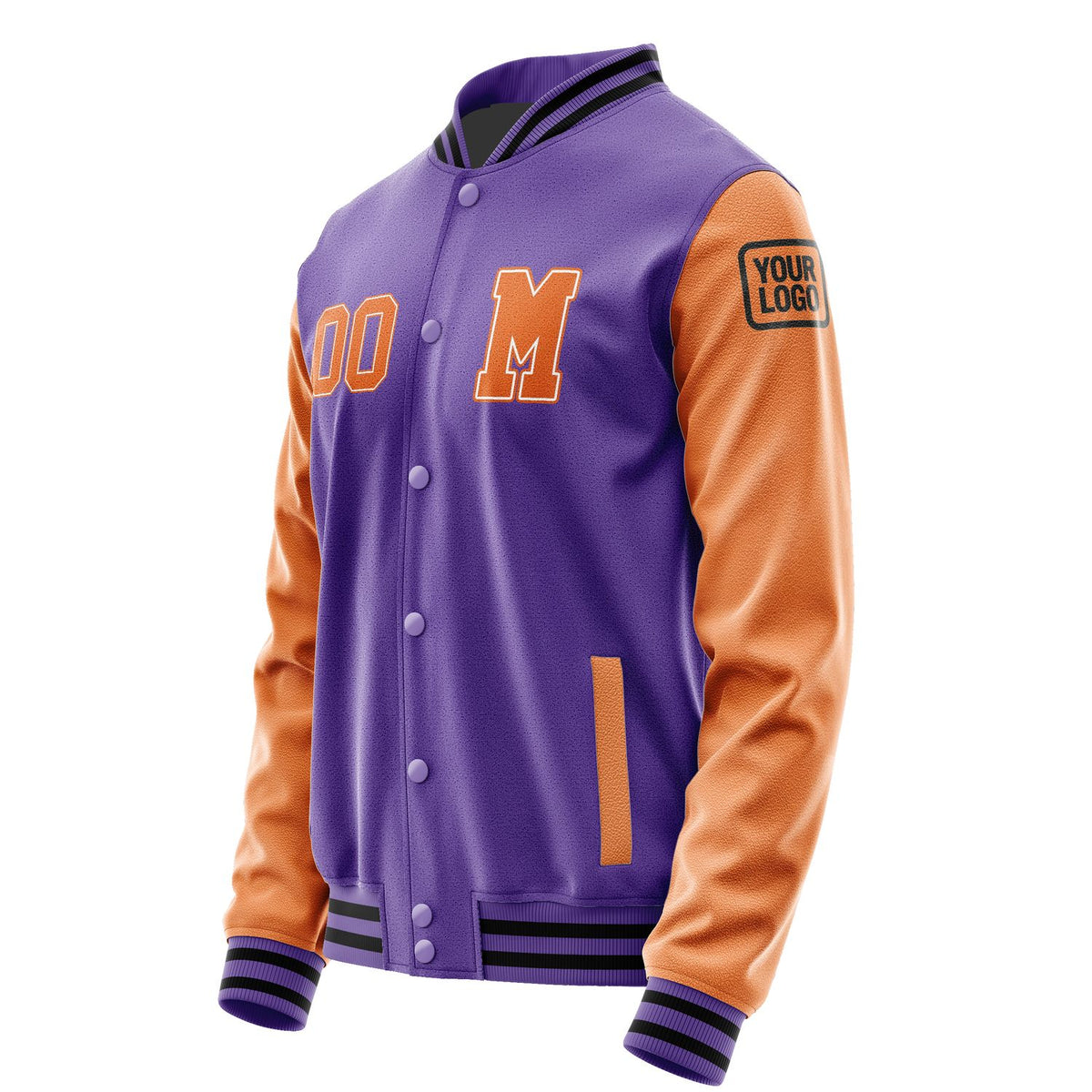 Custom Light Purple Orange Jacket Jb2323282317281817