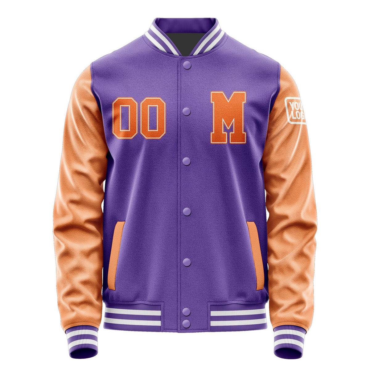 Custom Light Purple Orange Jacket Jb2323282318281818