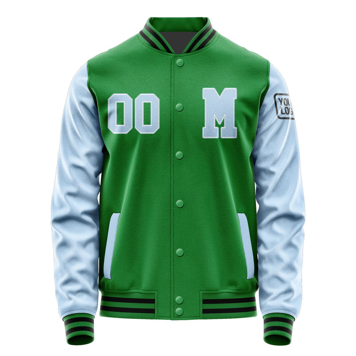 Custom Emerald Green Light Blue Jacket Jb2424082417081817