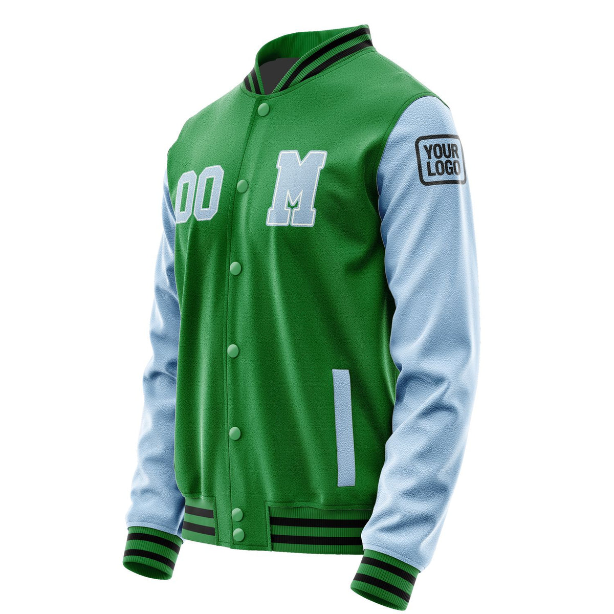 Custom Emerald Green Light Blue Jacket Jb2424082417081817