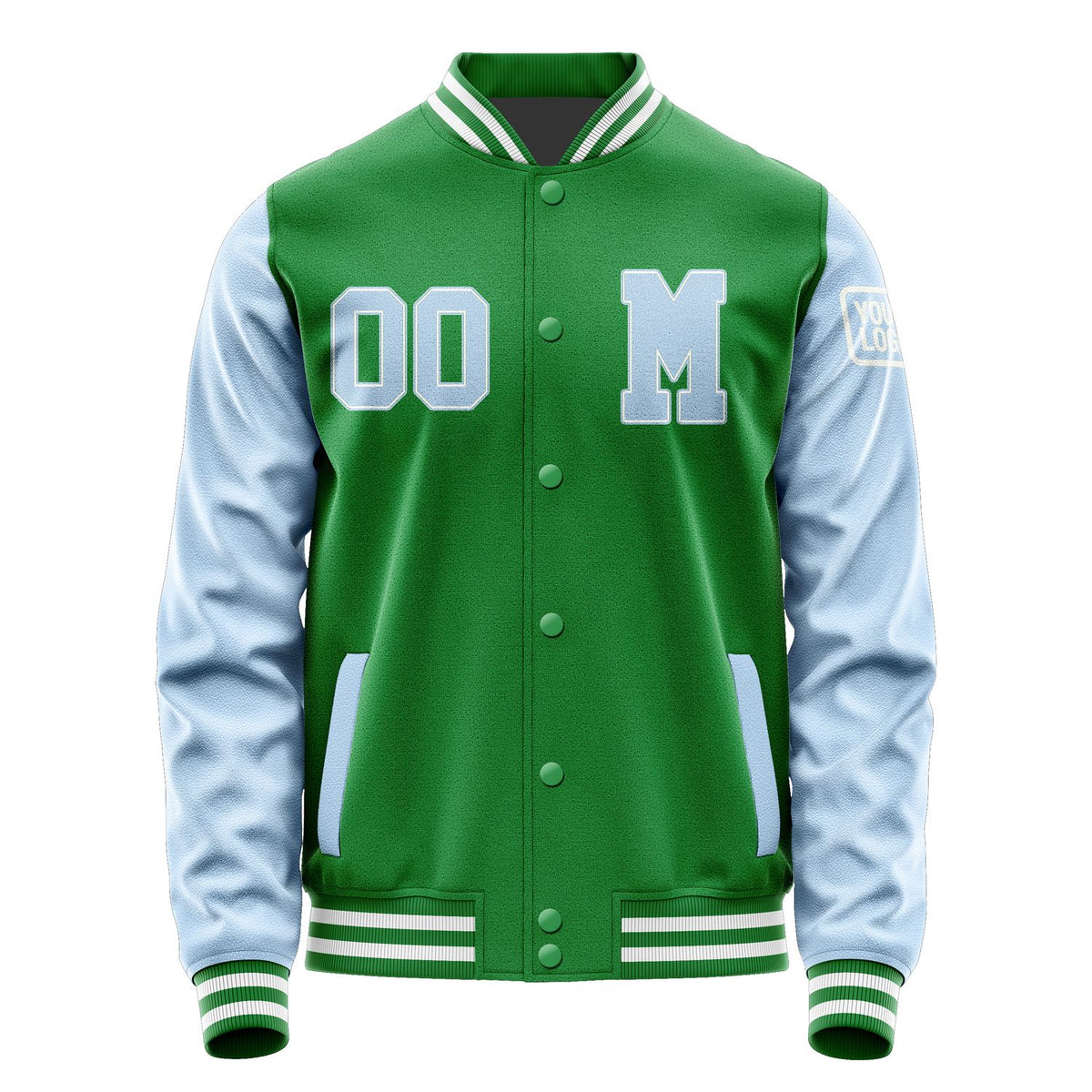 Custom Emerald Green Light Blue Jacket Jb2424082418081818