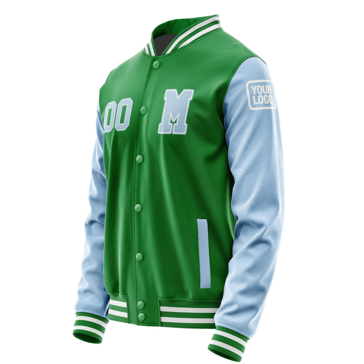 Custom Emerald Green Light Blue Jacket Jb2424082418081818