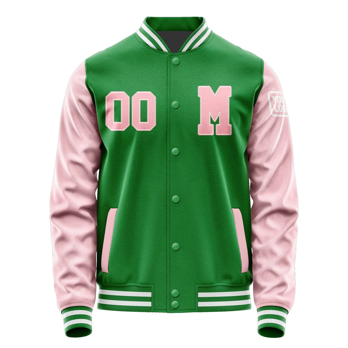 Custom Emerald Green Light Pink Jacket Jb2424212418211818