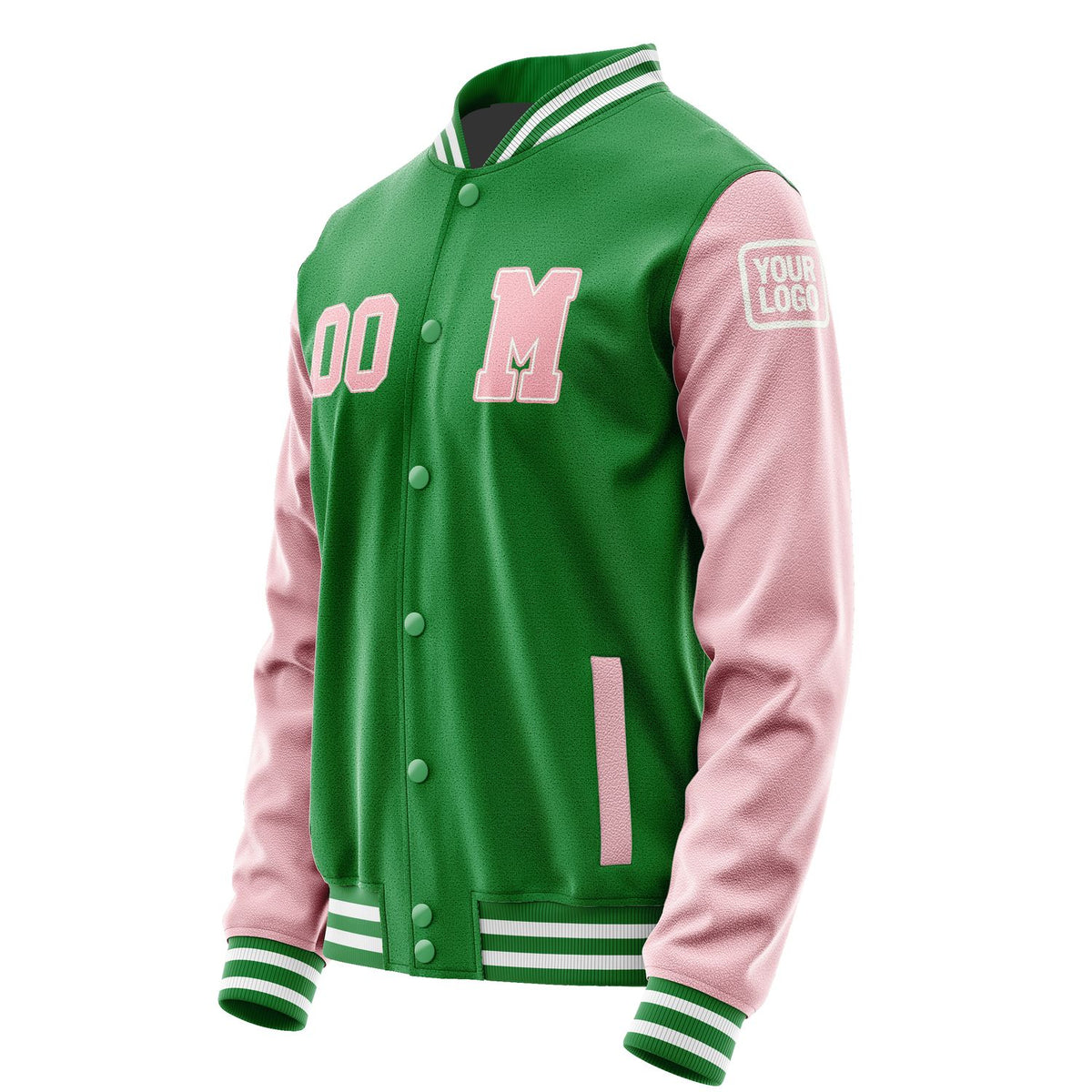 Custom Emerald Green Light Pink Jacket Jb2424212418211818