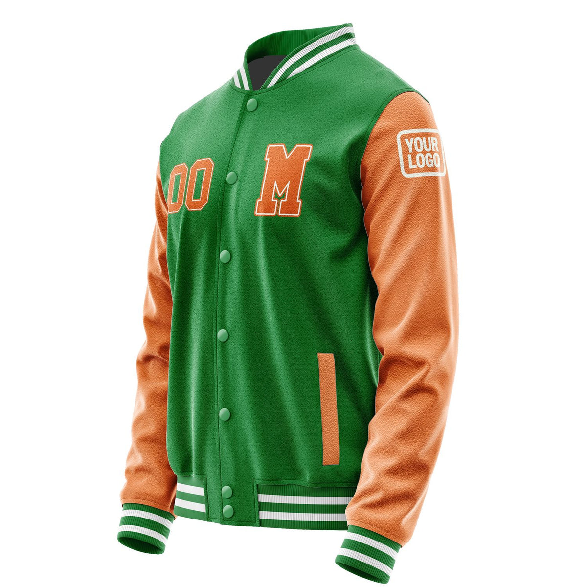 Custom Emerald Green Orange Jacket Jb2424282418281818