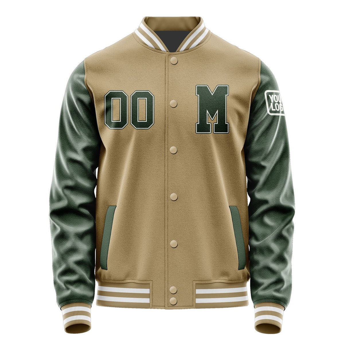 Custom Light Khaki Dark Green Jacket Jb2525062518061818