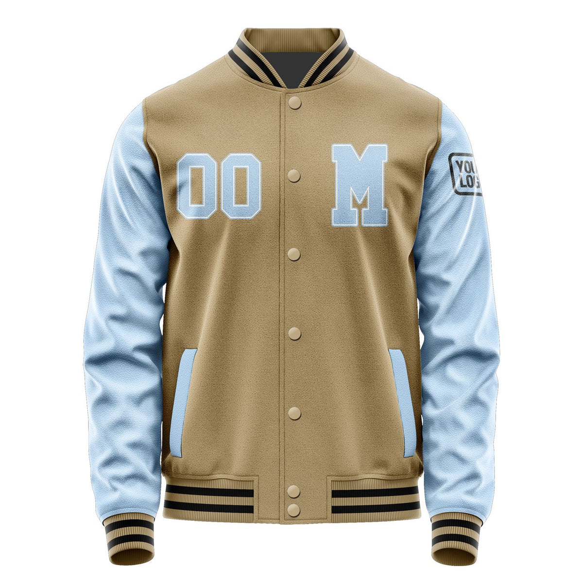 Custom Light Khaki Light Blue Jacket Jb2525082517081817