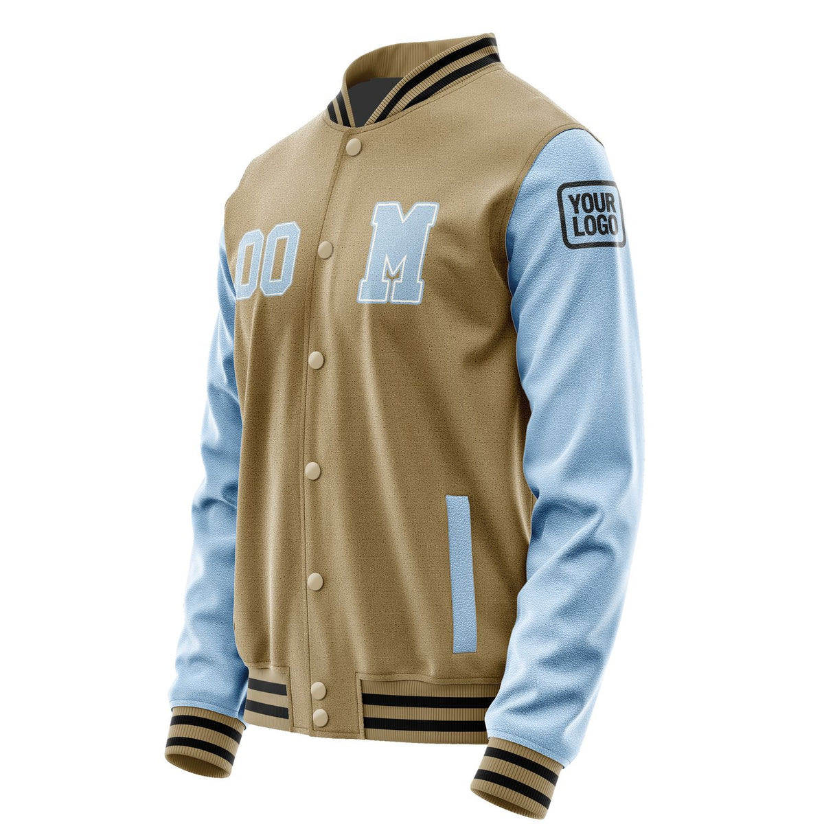 Custom Light Khaki Light Blue Jacket Jb2525082517081817