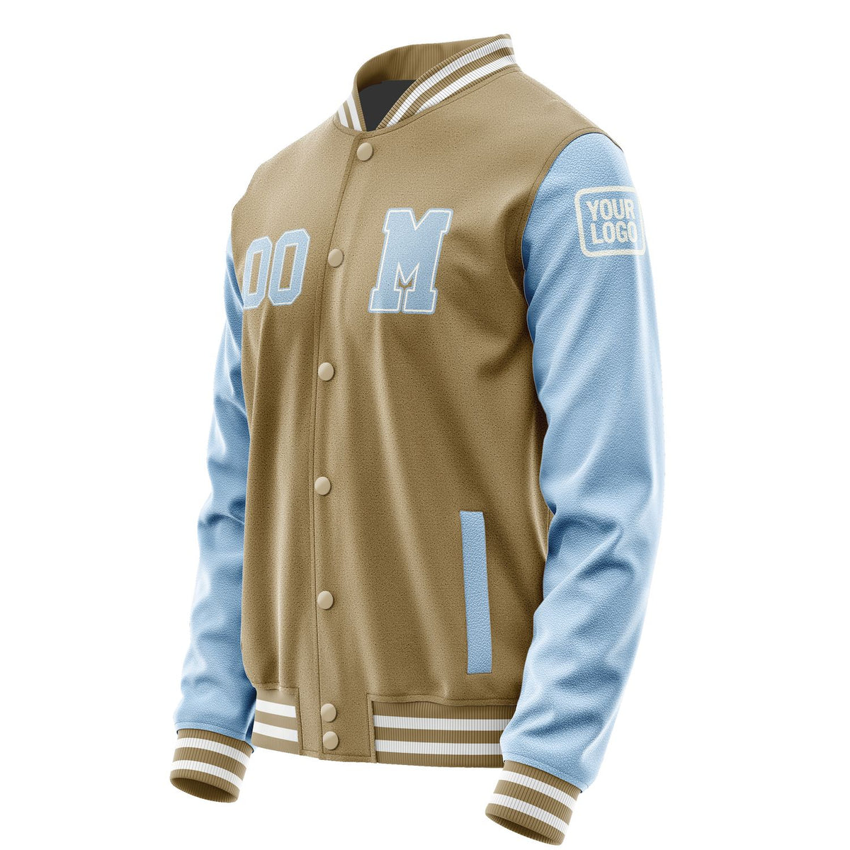 Custom Light Khaki Light Blue Jacket Jb2525082518081818