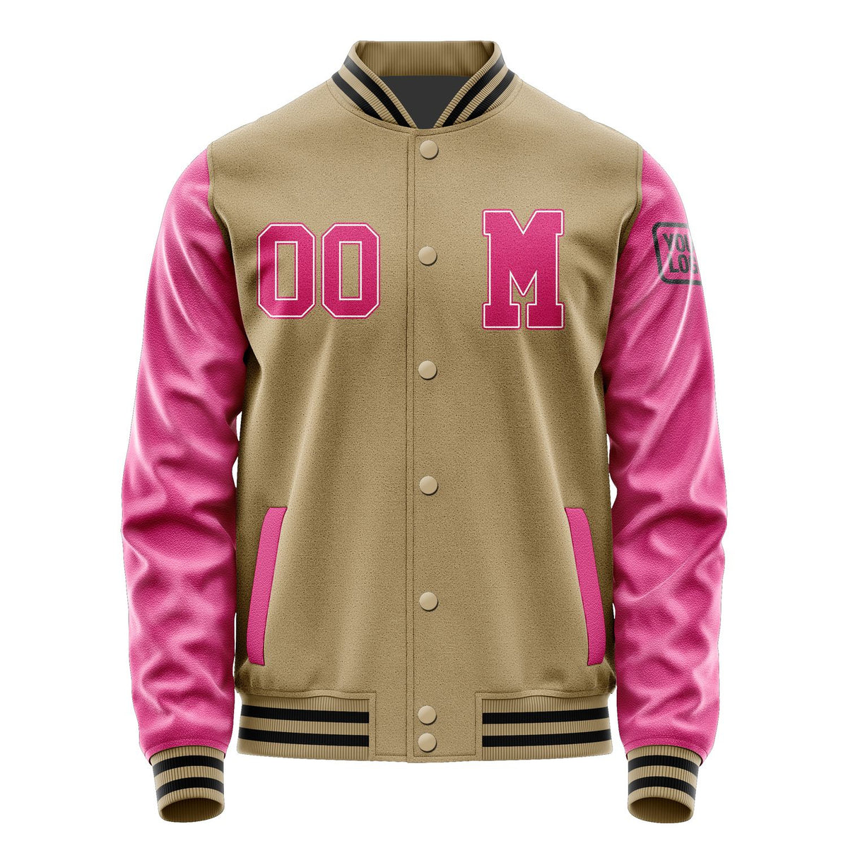 Custom Light Khaki Pink Jacket Jb2525132517131817