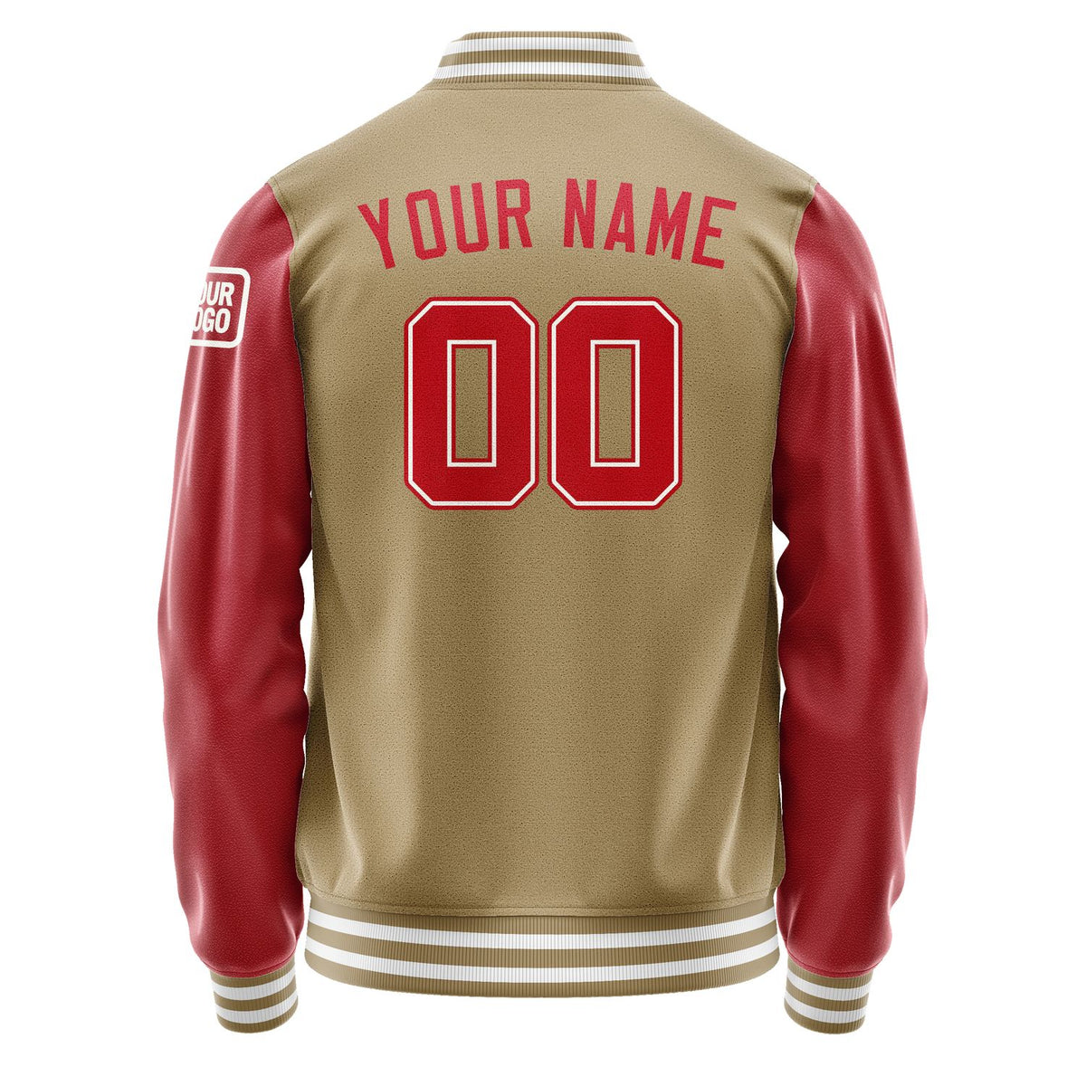 Custom Light Khaki Red Jacket Jb2525142518141818