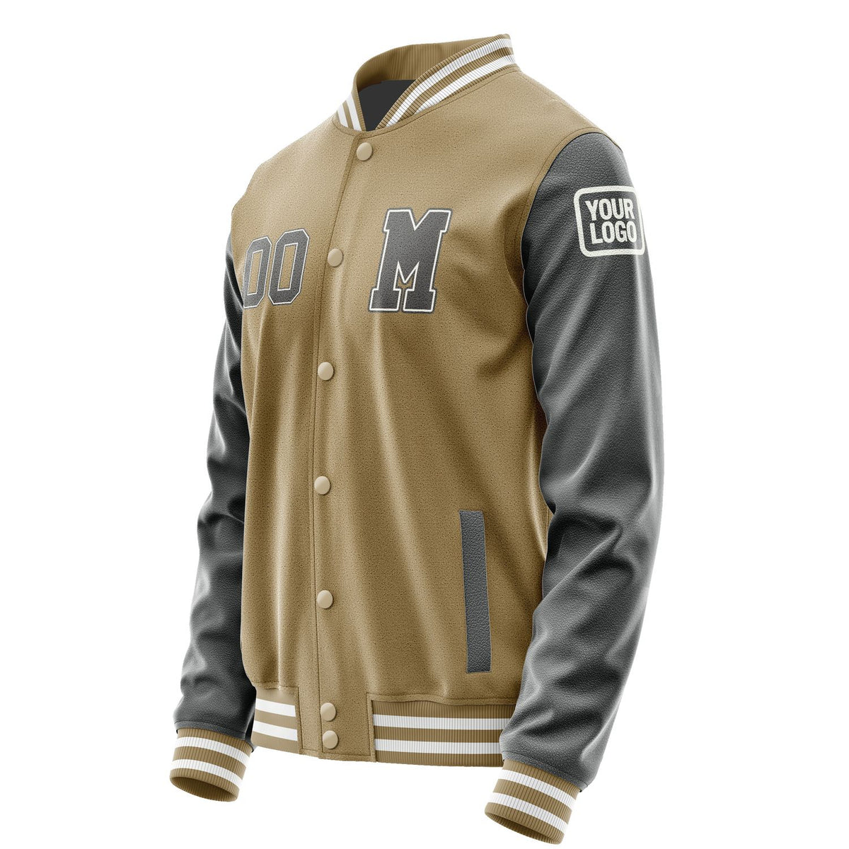 Custom Light Khaki Dark Grey Jacket Jb2525202518201818